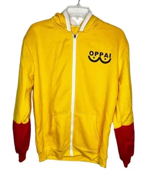 OPPAI One Touch Man Hoody Sweatshirt Yellow Size XL thumbnail 1