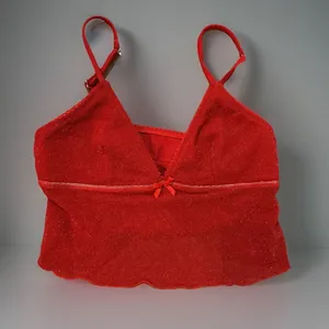Seafolly Red Sparkly Cami Top Adjustable Straps Cropped Tank Bow‎ Accent Party Sexy thumbnail 1