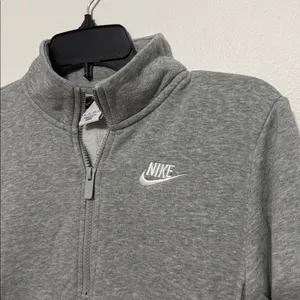 Nike Women's Gray Sportswear Club Fleece Quarter-Zip Sweatshirt thumbnail 6