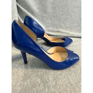 Marc Fisher Joey Cobalt Blue Patent Peep Toe d'Orsay Heels Womens 8M MFJOEY thumbnail 5
