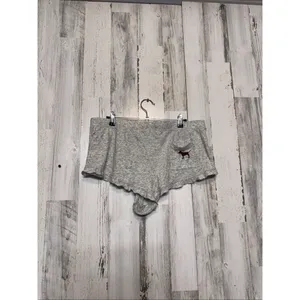 Victoria’s Secret PINK Sleep Shorts Women’s Large Gray Ruffle Hem Lounge Pajama thumbnail 4