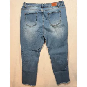 Sidefeel Jeans Distressed Medium Wash Straight Leg High Rise Stretch Women's 18 thumbnail 2