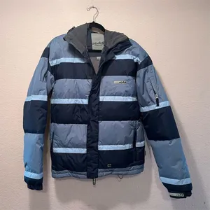 *30off3* NWOT. Planet Earth Unisex Blue Puffer Jacket M Winter Casual Mid-Length thumbnail 2