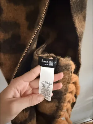 Kate Spade Leopard Oblong Scarf Cheetah Print Brown thumbnail 3