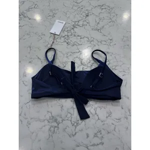 NWT Quince Deep Navy Italian Scoop Neck Bikini Top Size Medium thumbnail 4