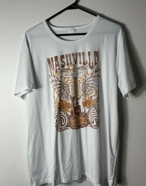 Women’s Nashville Music City Graphic Tee - White size XXL thumbnail 1