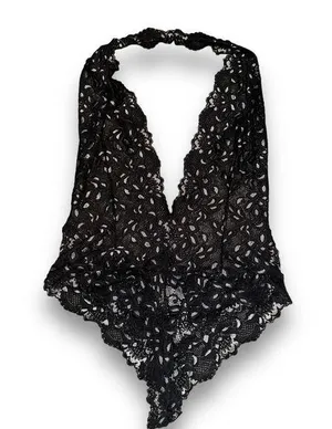 Forever 21 black and silver lace teddy thumbnail 1