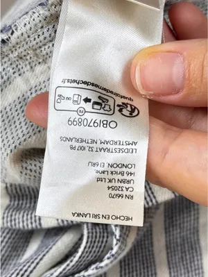 Pilcro Anthropologie The Kit Utility Romper Size 12 Blue White Stripe Cotton thumbnail 10