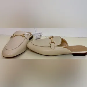 NWT J. Crew Women's Cream Mules with Gold Accent sz 9 thumbnail 6