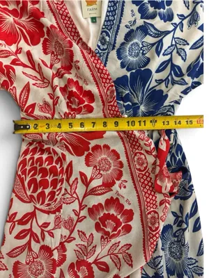 Farm Rio 100% Rayon Mixed Pineapple Garden Wrap Dress Size small thumbnail 16