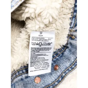 Old Navy Light Wash‎ Denim Jean Sherpa Jacket Size XS thumbnail 6