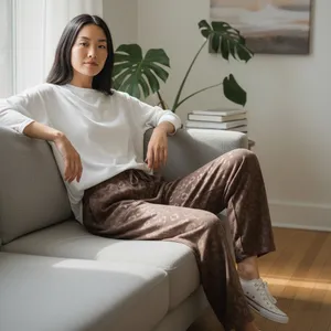 Comfort Code by Cuddl Duds Brown Leopard Embossed Lounge Pants XS‎ CLBREM thumbnail 10