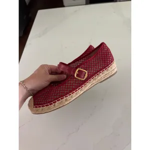 SAM EDELMAN Mackie Mesh Woven Espadrilles in Deep Scarlet Size 10.5 thumbnail 5