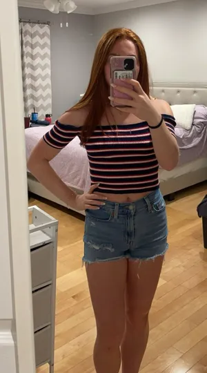 Red, White, and Blue Off the Shoulder Top thumbnail 1