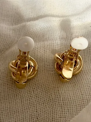 New Gold-Filled Twisted Knot Trendy Studs Earrings thumbnail 3