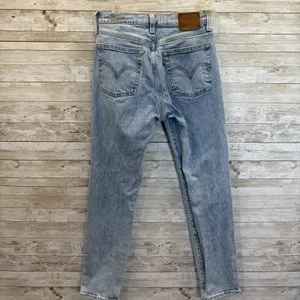 Levi's Premium Womens 25x27 Wedgie Jeans‎ High Rise Button Fly Light Wash Ankle thumbnail 4