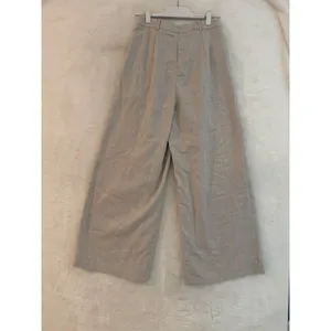 Commense NWT Herringbone Wide Leg Pants Women Small Beige Linen Blend Pleated S thumbnail 8