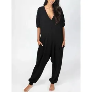 Natural Life Black Cotton Charlie Long Sleeve One Piece Jumpsuit Sz.XS thumbnail 2