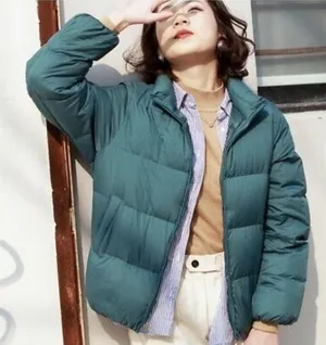 Uniqlo Women Ultra Light Down Cocoon Jacket Teal Blue Green Puffer L 421618 thumbnail 1