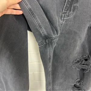 American Eagle Black Distressed Denim Mom Jeans Size 10 thumbnail 7