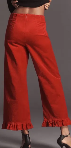 Anthropologie Maeve The Colette Crop Velvet Wide-Leg Pants:, Size 24 Tall thumbnail 1