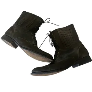 FRYE Women's Gray Lace Up Suede Combat Chelsea Boots Sz 9.5 B Almond Toe‎ thumbnail 11