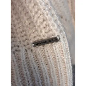 Abercrombie & Fitch Womens Sweater L Cream Pointelle Knit Wool Alpaca Boho Cozy thumbnail 5