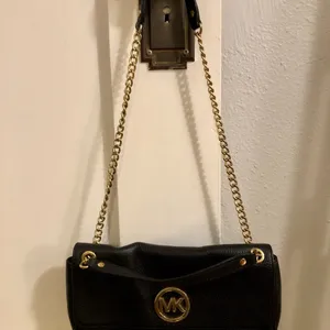 Michael Kors Black Shoulder Bag with Gold Accents thumbnail 14