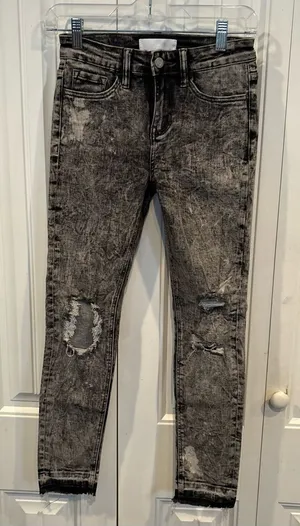 Vervet‎ Black/Gray Distressed Jeans Size 24 thumbnail 1