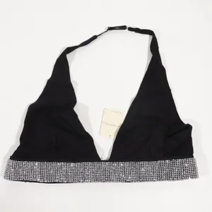 NWT Free People Of The Moment Halter Bralette in Black Size Medium thumbnail 3