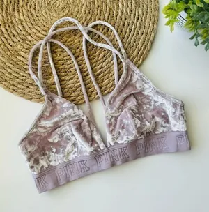 Victoria's Secret PINK Crushed Velvet‎ Bralette Size Medium thumbnail 1