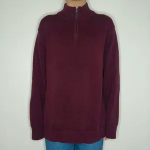 vintage llbean burgundy quarter zip knit sweater thumbnail 3