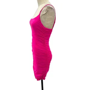 Hello Molly‎ Changed My Name Dress Hot Pink One Shoulder Ruched Size US 6 thumbnail 7