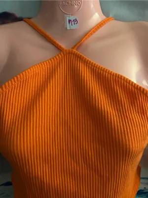 Wild Fable Women’s Ribbed Orange One Piece Swimsuit Bathing Suit NWT SM thumbnail 7