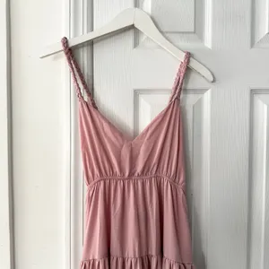 Lulu’s Sunshine Bound Mauve Blush Pink Tiered Tie Braid Maxi Dress Small Wedding thumbnail 5