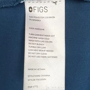 Figs Catarina One-Pocket Scrub Top Blue V-Neck Darted Back Short Sleeve Size XXL thumbnail 4
