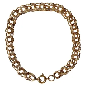 Yellow Gold Filled Double Rollo Great for‎ Charms Link Chain Bracelet thumbnail 3