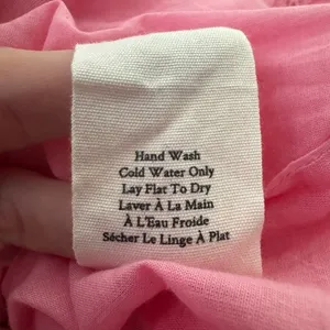 LoveShackFancy Sanaya Dress XL Vivid Pink‎ Long Sleeve Ruffle Tiered Lace Trim thumbnail 15
