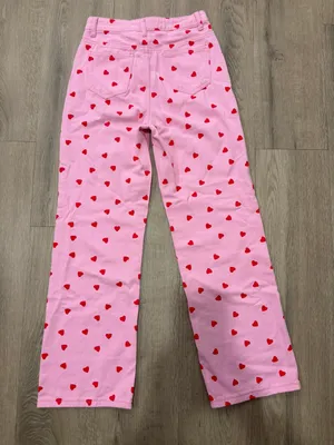 Romwe Pink & Red Heart Jeans thumbnail 2