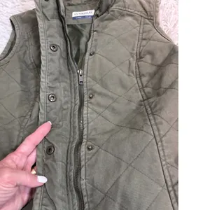 Magellan Outdoors Quilted Vest Olive Green Snap Front Collar‎ Pockets Size L thumbnail 7