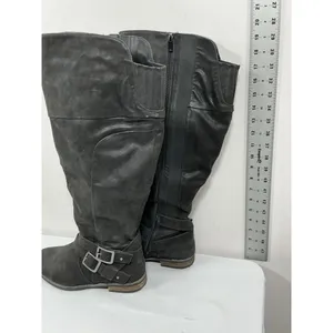 Womans Torid Otk Distressed Boots Size 9 W Black Side Zip Round Toe thumbnail 4