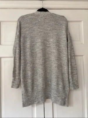 Abercrombie & Fitch Gray 100% Cotton Oversize Open Front Cardigan Sweater Medium thumbnail 8