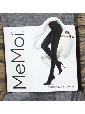 NWT MeMoi Flat Knit Cotton Blend Sweater Tights 92514073 Medium Gray M / L thumbnail 7