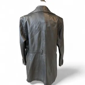 Wilson’s Leather Vintage Pelle Studio Black‎ Leather Trench Coat Double Breasted Women’s thumbnail 3