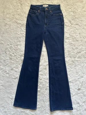 Madewell Jeans Skinny Flare in Rinse Wash High Rise Dark Wash Indigo Sz 24 thumbnail 4