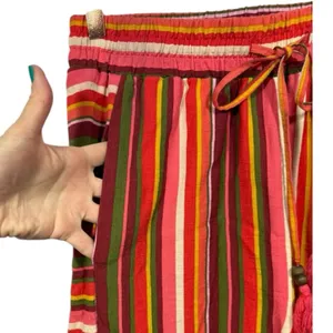 BCBG BCBGeneration‎ Striped Wide Leg Tassel Drawstring Pants M Red Size M thumbnail 10