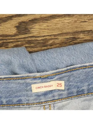 Levi's Womens Cinch Barrel High Rise Straight Leg Jeans Light Blue 25x31 thumbnail 3