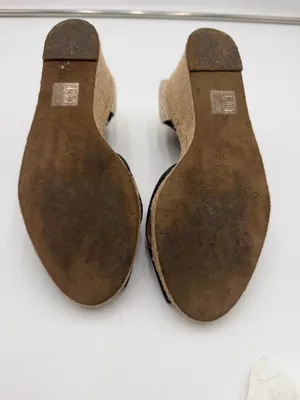 Andre Assous Women’s 7.5 Black Espadrille Wedge Sandals Made in Spain thumbnail 3