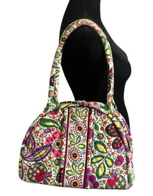 Vera Bradley Viva La Vera Print Bag Eloise Kiss Clasp Metal Closure Quilted thumbnail 1