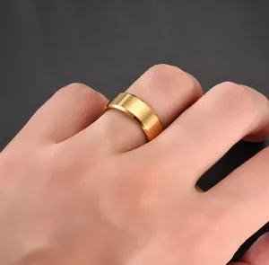 Zales Tungsten Carbide Ring. Brushed Gold Center. Comfort Fit Wedding Band. thumbnail 2